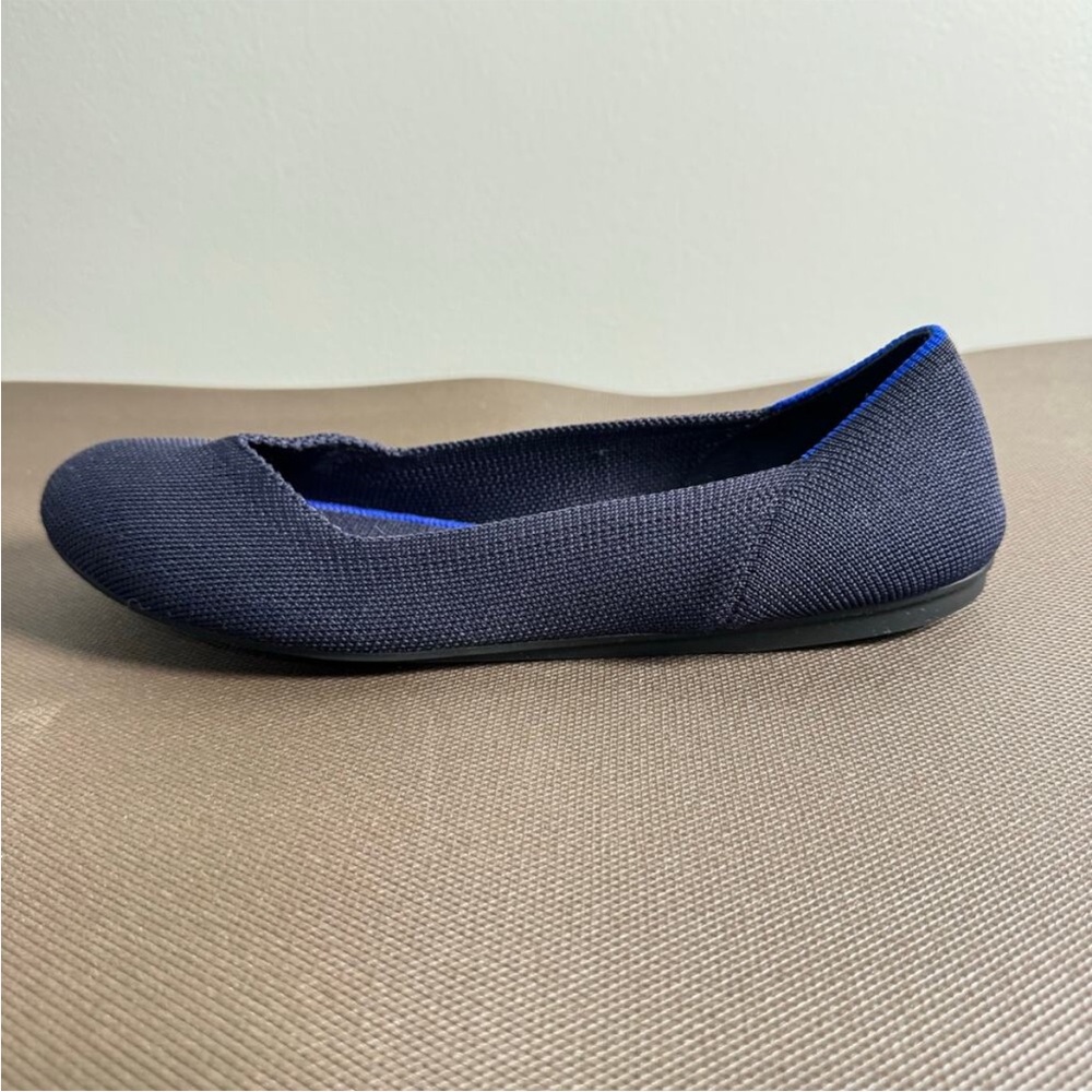 Rothy's The Flat Maritime Women's Navy Blue Slip-On Ballet Round Toe Shoes 8